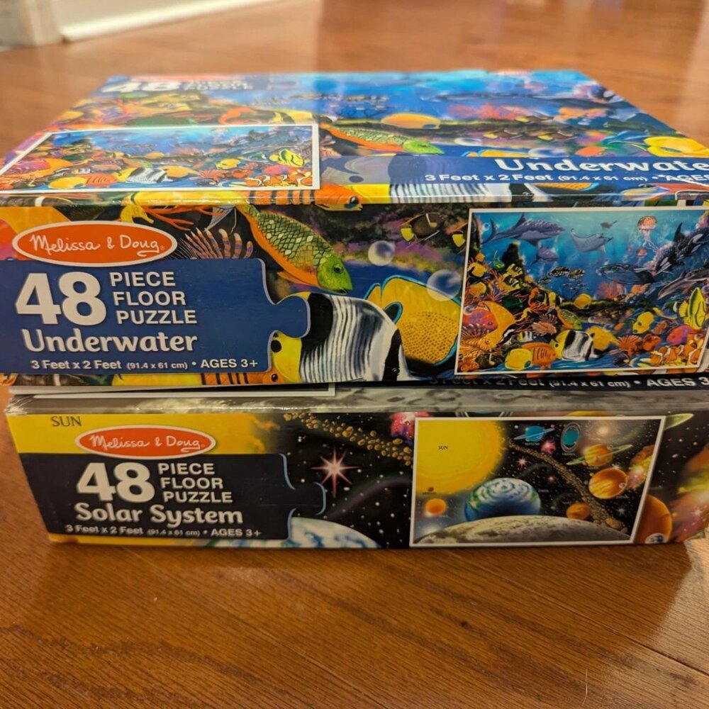 Melissa And Doug 48 Piece Floor Puzzles: Solar System And Underwater